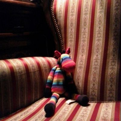 Stripy horse in chair
